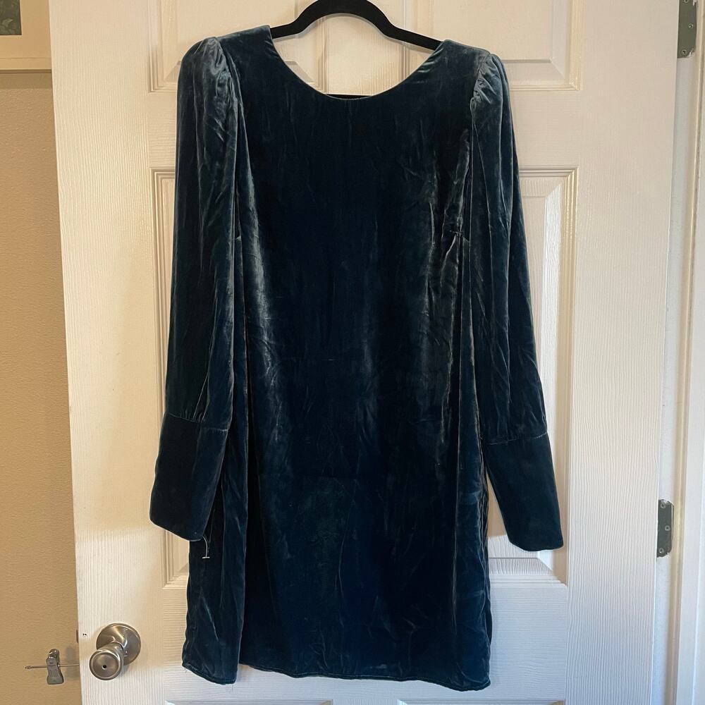 Charles Henry Womens Blue Velvet Sheath Dress Size Large